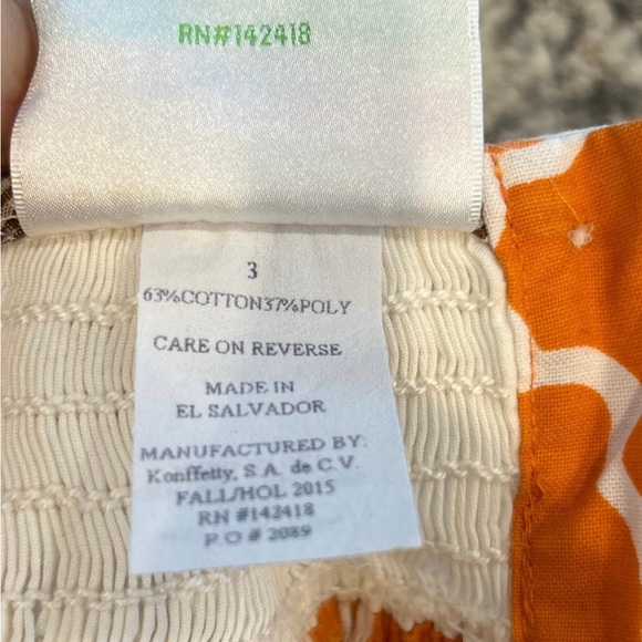 Lolly Wolly Doodle Smocked Bishop Orange Long Thanksgiving Dress - Picture 8 of 8